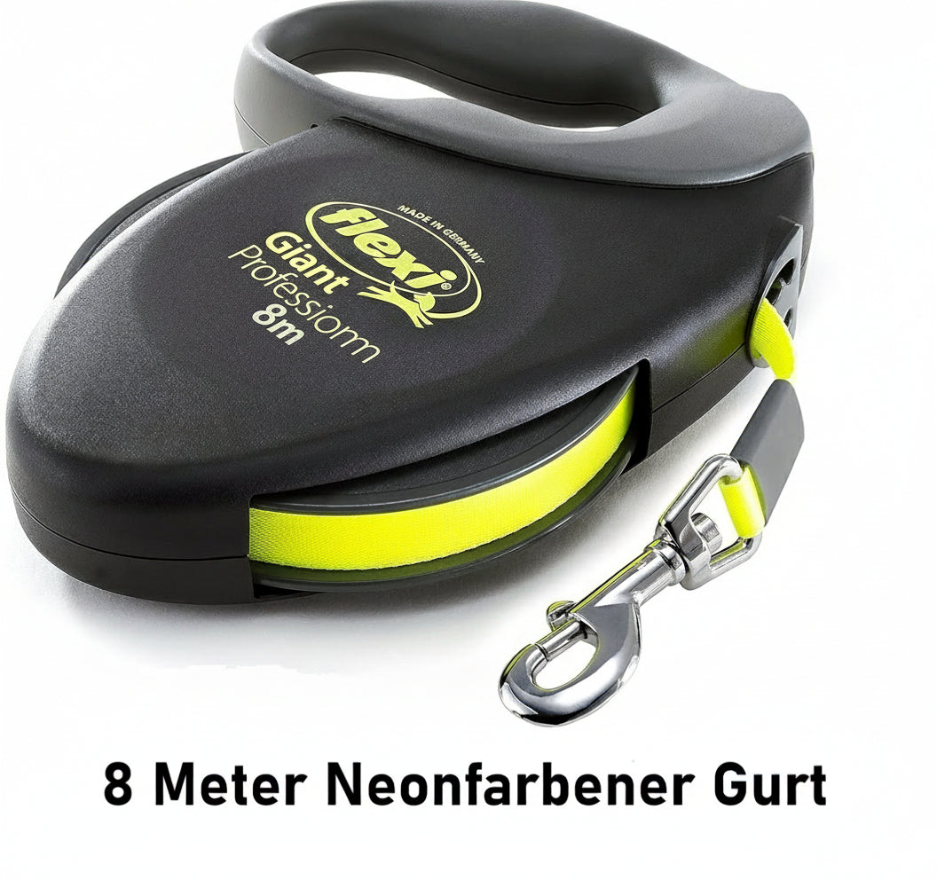Flexi Giant NEON 8 m – Ergonomische Retractable Hundeleine für Hunde bis 25 kg